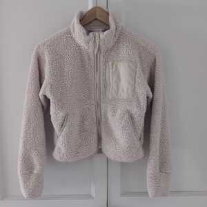 Athleta Girl Cream Kids Sherpa Jacket Sz M